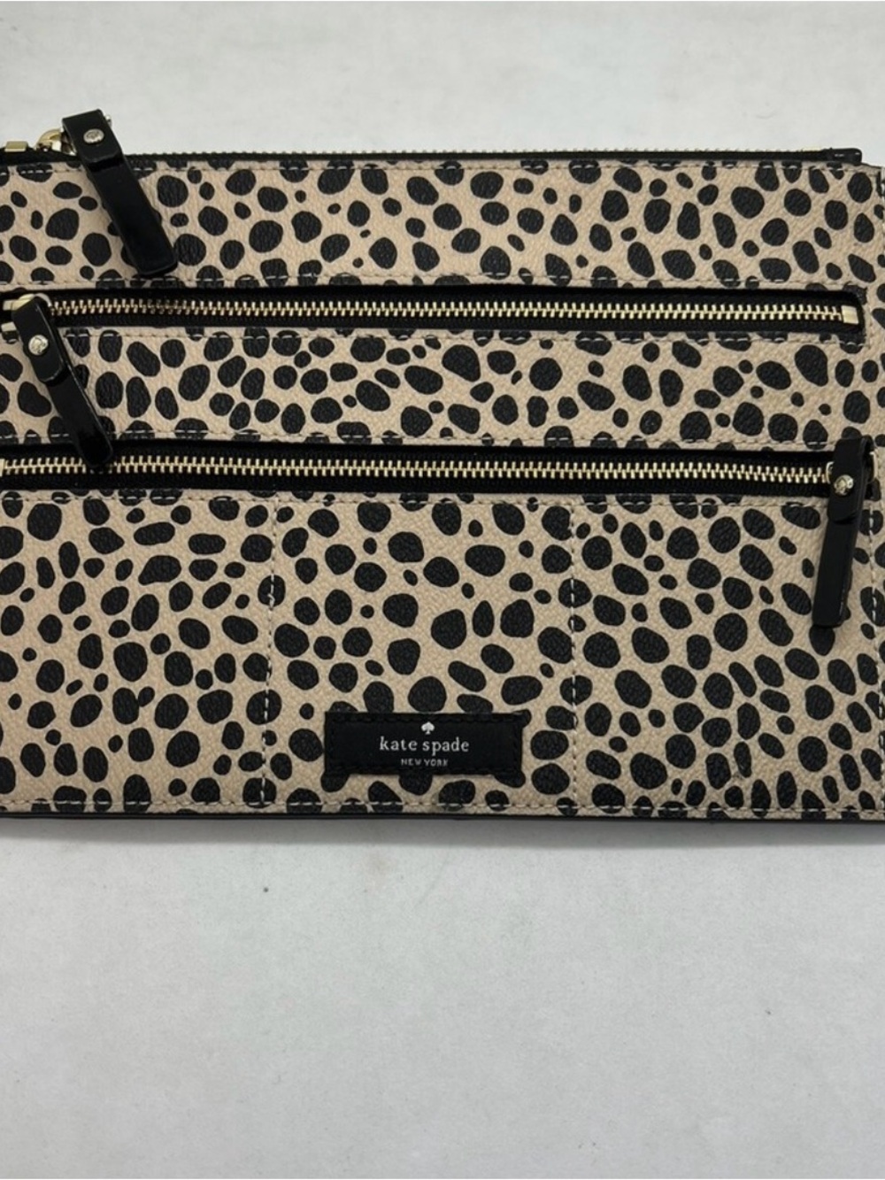 Kate Spade leopard-print multi-zipper travel jewelry pouch Excellent condition